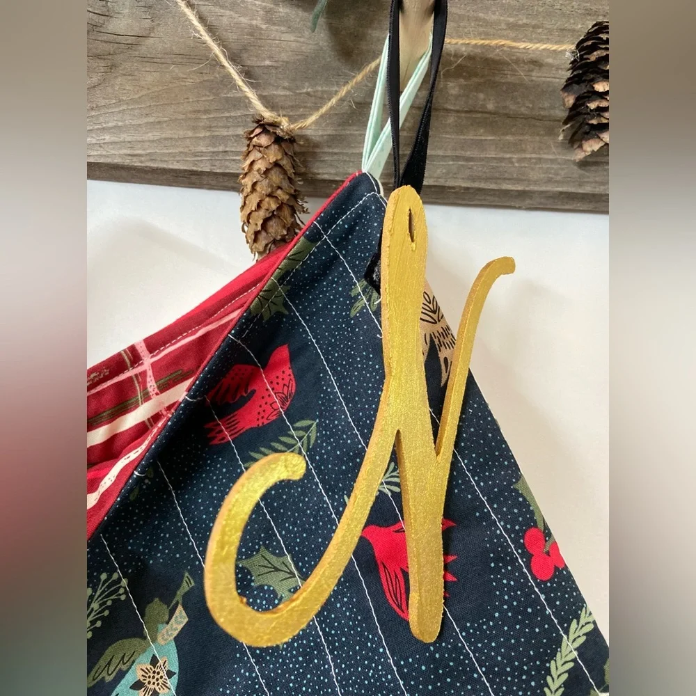 N- Handmade Quilted Stocking - Picture 4 of 4